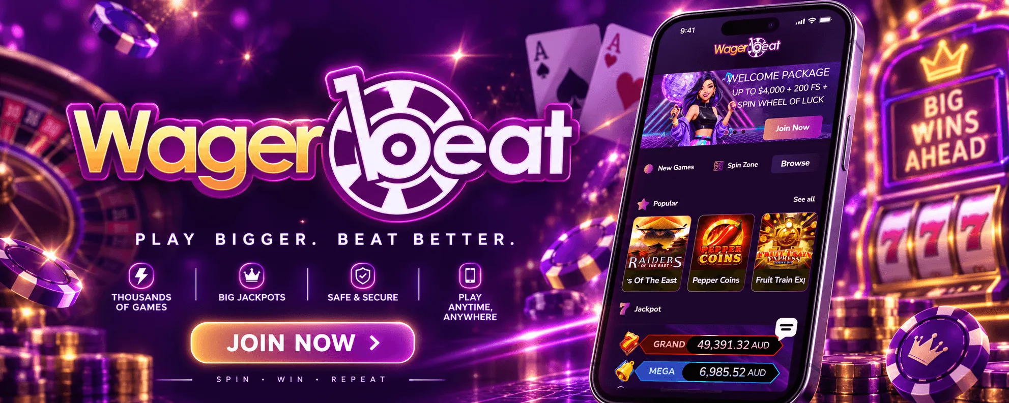 WagerBeat Casino App Screenshot